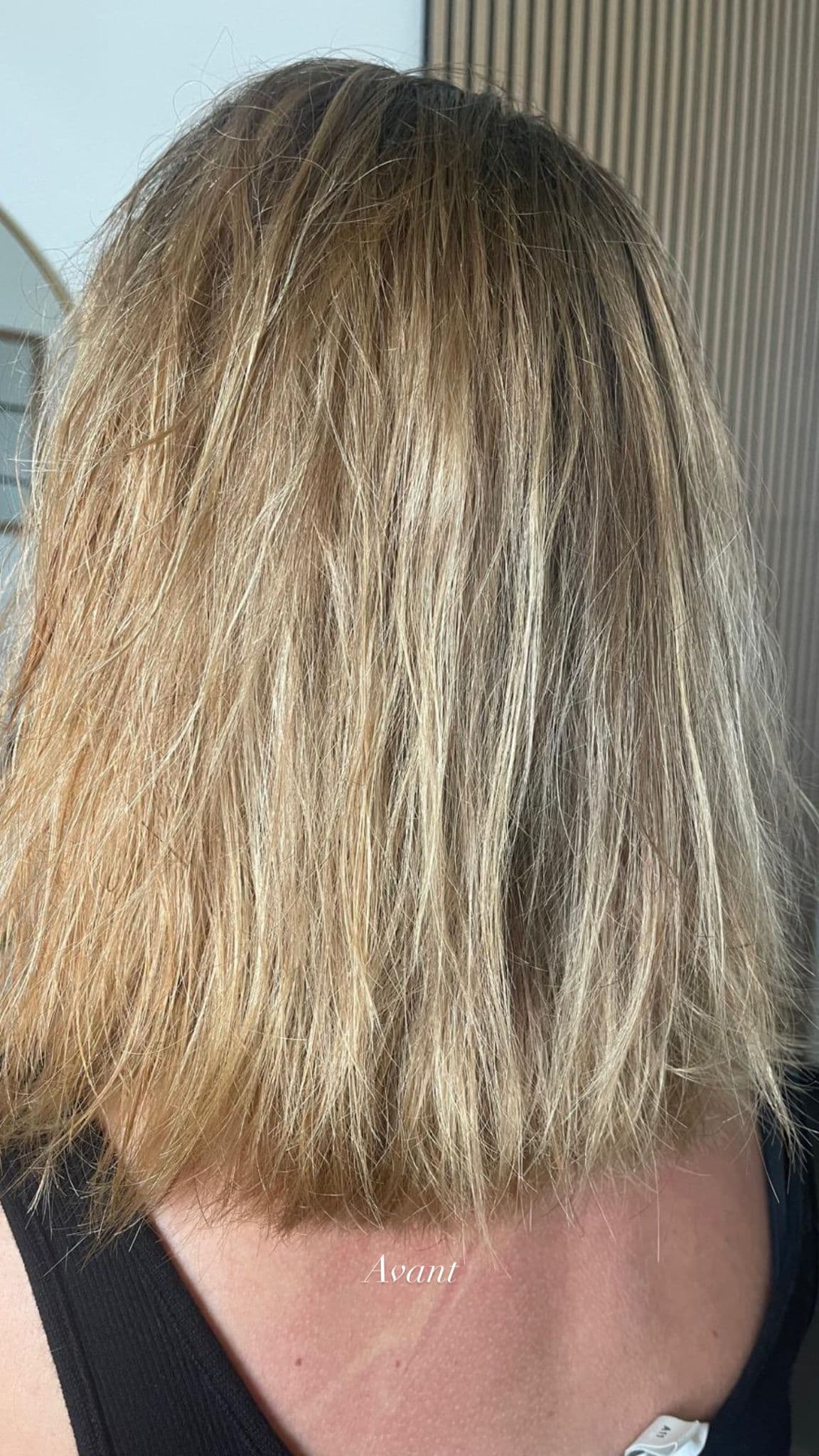 Balayage signature Kiara sur cheveux blonde, avant et après, Avant